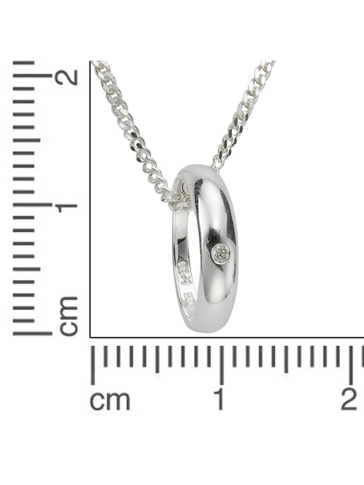 Zeeme for Kids Halskette 925 Silber Taufring  mit Diamant 0,01ct. - Image 3
