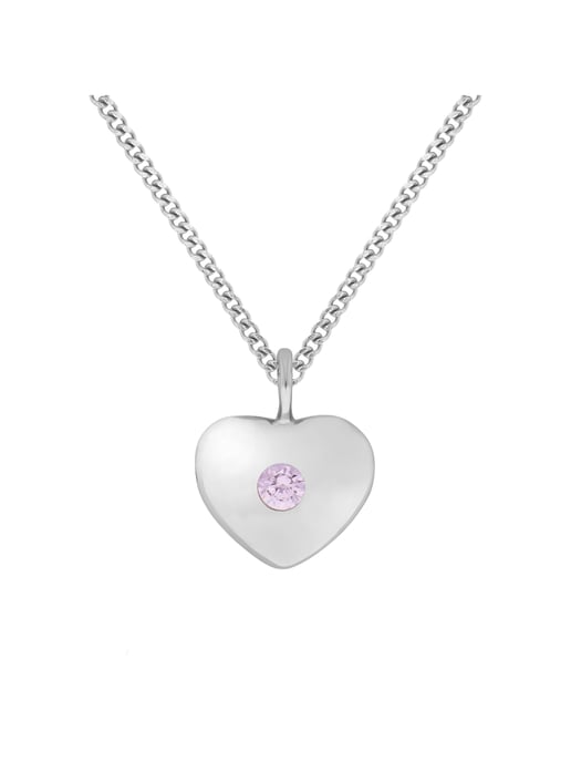 Zeeme for Kids Halskette Silber 925 Herz-Motiv Zirkonia pink - Image 1