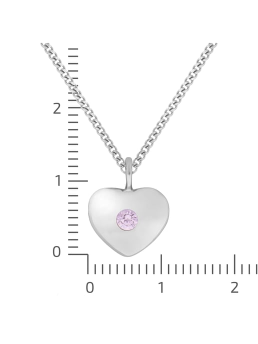Zeeme for Kids Halskette Silber 925 Herz-Motiv Zirkonia pink - Image 2