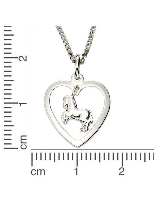 Zeeme for Kids Halskette Silber 925 Motiv Herz und Pferd - Image 3