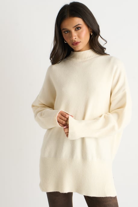 Off-White-Rollkragenpullover aus Strick, Oversize - Image 2