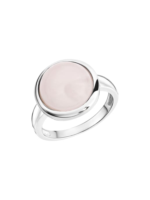 Zeeme Gemstones Ring Silber 925 rhodiniert mit echtem Rosenquarz 12mm - Image 1