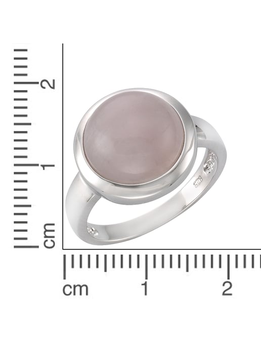 Zeeme Gemstones Ring Silber 925 rhodiniert mit echtem Rosenquarz 12mm - Image 2