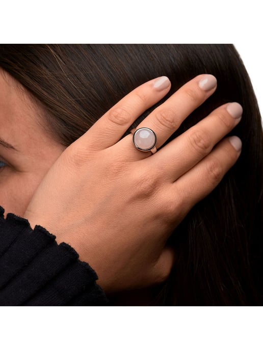 Zeeme Gemstones Ring Silber 925 rhodiniert mit echtem Rosenquarz 12mm - Image 4