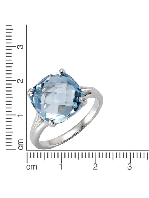 Zeeme Gemstones Ring Silber 925 rhodiniert mit Blautopas (beh.) 12mm - Image 2