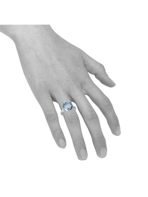 Zeeme Gemstones Ring Silber 925 rhodiniert mit Blautopas (beh.) 12mm - Image 3