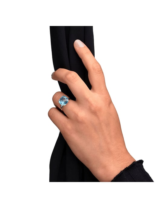 Zeeme Gemstones Ring Silber 925 rhodiniert mit Blautopas (beh.) 12mm - Image 5