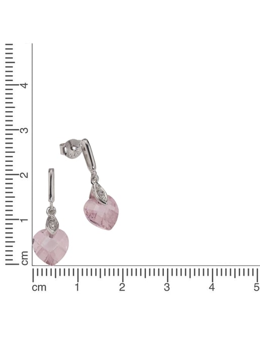 Zeeme for Kids Ohrringe 925 Sterling Silber Zirkonia Herz pink - Image 4