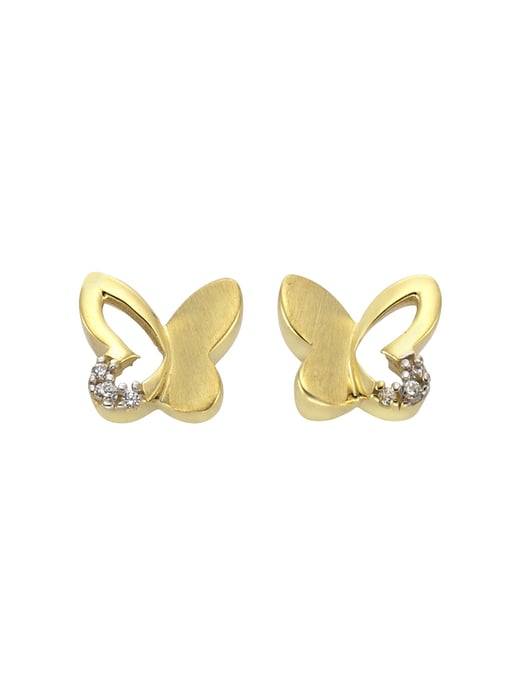 Zeeme for Kids Ohrringe 333 Gold zweifarbig Schmetterling - Image 1