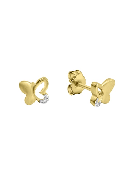 Zeeme for Kids Ohrringe 333 Gold zweifarbig Schmetterling - Image 2