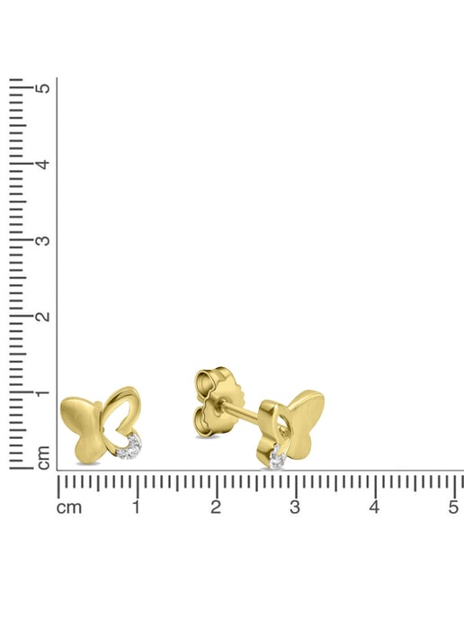 Zeeme for Kids Ohrringe 333 Gold zweifarbig Schmetterling - Image 3