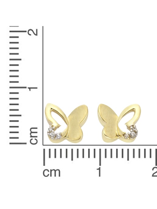 Zeeme for Kids Ohrringe 333 Gold zweifarbig Schmetterling - Image 4
