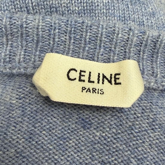 Celine V-Ausschnitt Pullover aus blauem Kaschmir - Image 4