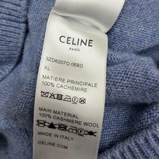 Celine V-Ausschnitt Pullover aus blauem Kaschmir - Image 5