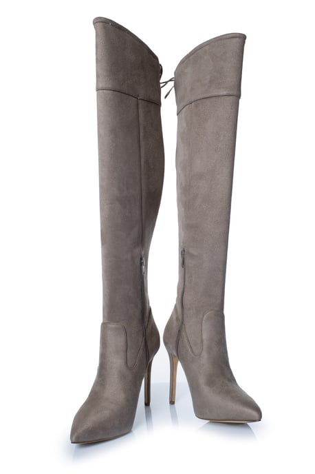 Michael Kors, Jamie Wildleder-Stretchstiefel in Taupe - Image 6