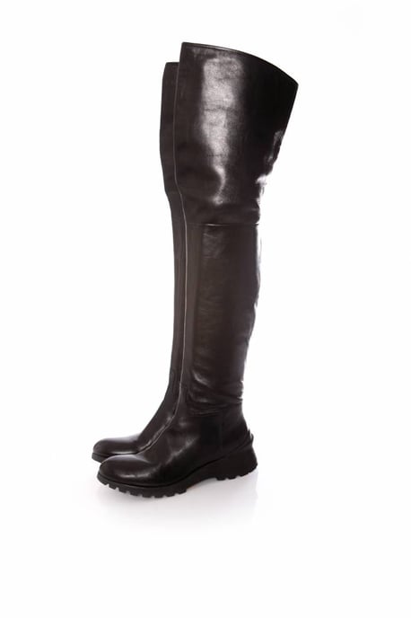 Prada, lange schwarze Lederstiefel. - Image 1