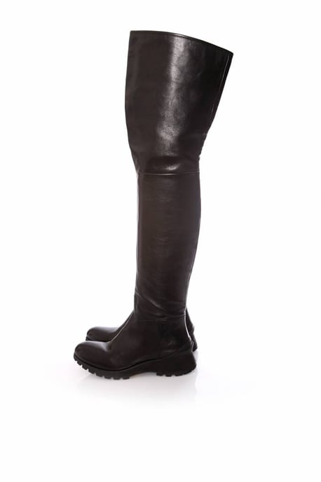 Prada, lange schwarze Lederstiefel. - Image 2