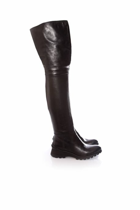 Prada, lange schwarze Lederstiefel. - Image 4