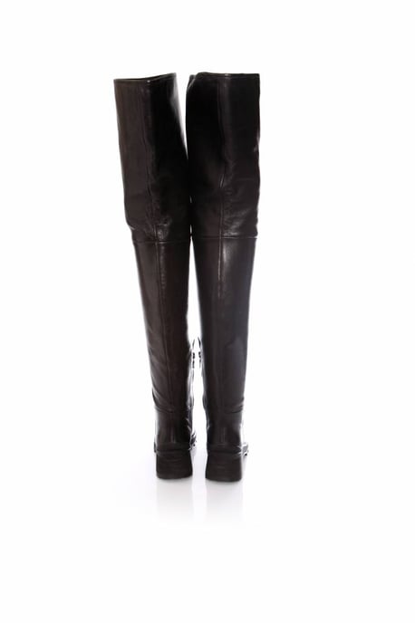 Prada, lange schwarze Lederstiefel. - Image 5