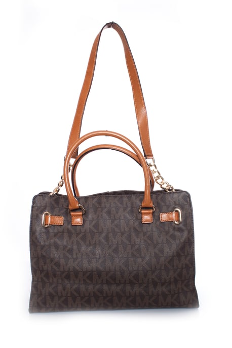 Michael Kors, braune Canvas-Einkaufstasche mit Monogramm. - Image 2