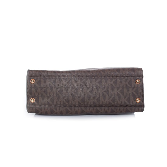 Michael Kors, braune Canvas-Einkaufstasche mit Monogramm. - Image 4