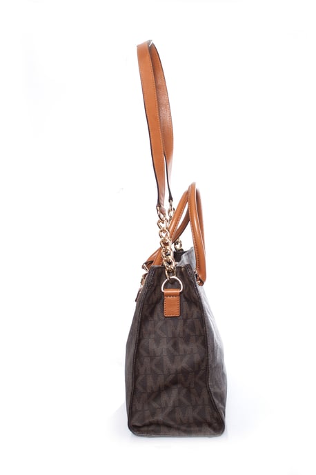Michael Kors, braune Canvas-Einkaufstasche mit Monogramm. - Image 6