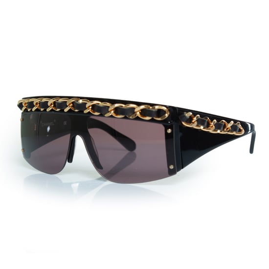 Chanel, Vintage-Sonnenbrille mit schwarzer Kette - Image 2