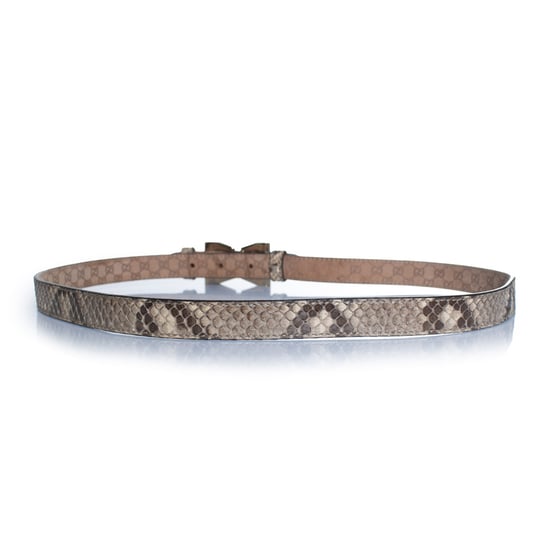 Gucci-Gürtel aus Pythonleder mit goldener Metallschleife - Image 2