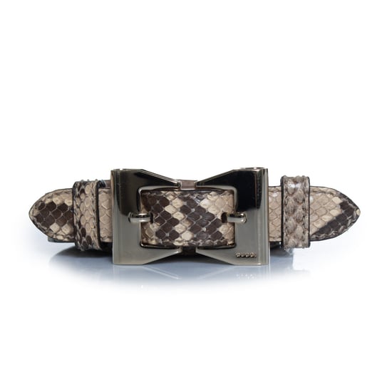 Gucci-Gürtel aus Pythonleder mit goldener Metallschleife - Image 3