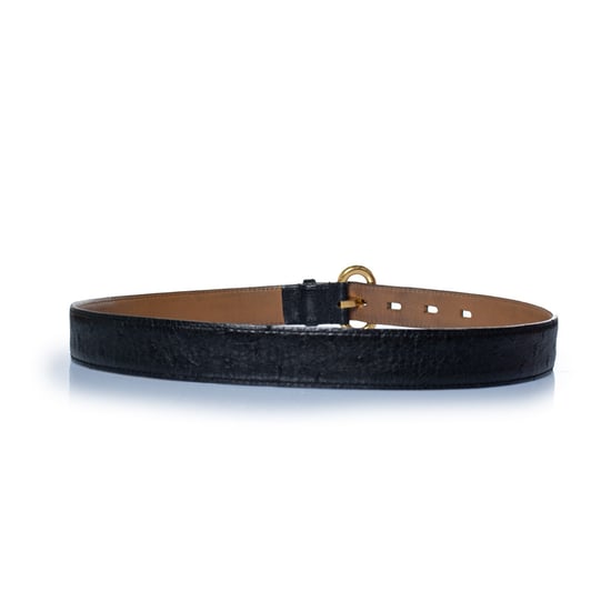 Delvaux, Taillengürtel aus schwarzem Straußenleder - Image 2