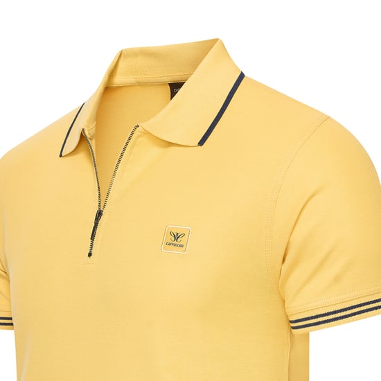 Cappuccino Italia Polo SS Polo Zip Polo Torino Gelb - Image 2