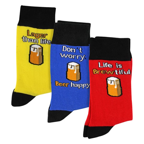 3 Paar Herren Freizeit-Socken aus Baumwollmischung | Lustige Essen- und Getränkesprüche | Geschenkidee - Image 4