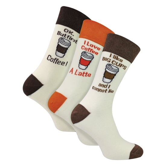 3 Paare Herren Novelty Baumwollreiche Spaßsocken | Lustiger Lebensmittel- und Getränkeslogan | Geschenkidee - Image 3