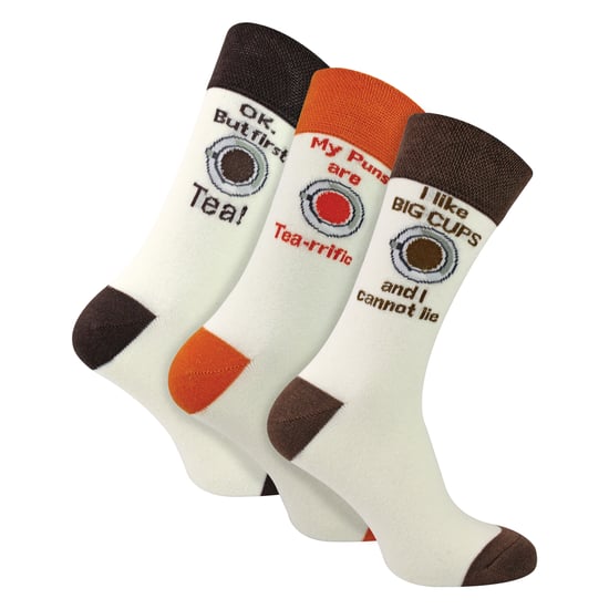 3 Paar Herren Spaß-Socken aus Baumwolle | Lustige Lebensmittel- und Getränkeslogans | Geschenkidee - Image 3