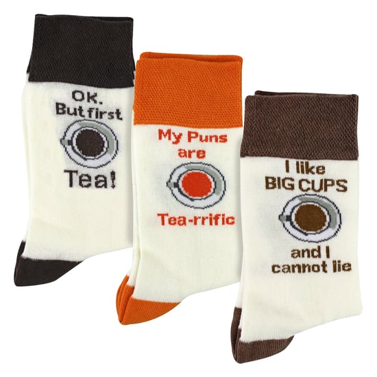 3 Paar Herren Spaß-Socken aus Baumwolle | Lustige Lebensmittel- und Getränkeslogans | Geschenkidee - Image 4