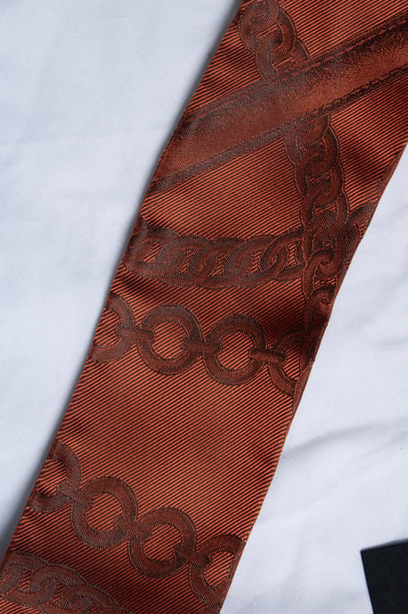 Burberry, orangefarbener Krawattenschal - Image 4