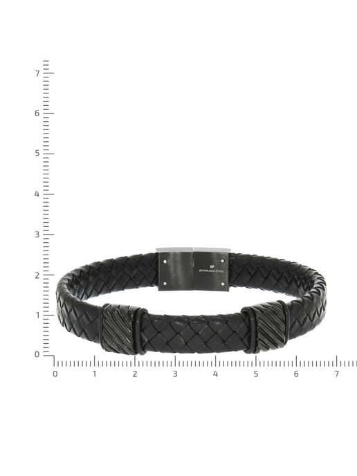 Zeeme Stainless Steel Armband Lederband braun mit Edelstahlverschluss - Image 2