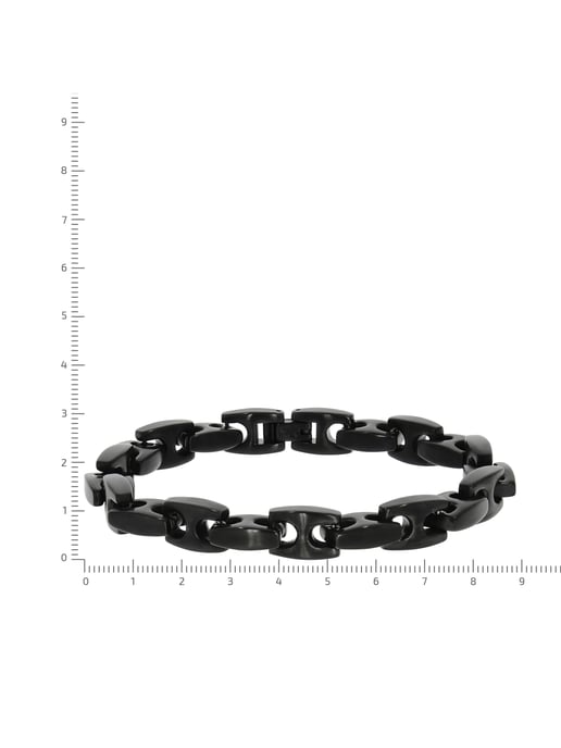Zeeme Stainless Steel Armband Edelstahl matt glanz schwarz 23,5cm lang - Image 2