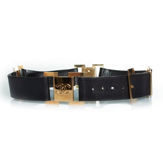 Chanel, Vintage-Gürtel aus schwarzem Leder mit Logo - Image 2