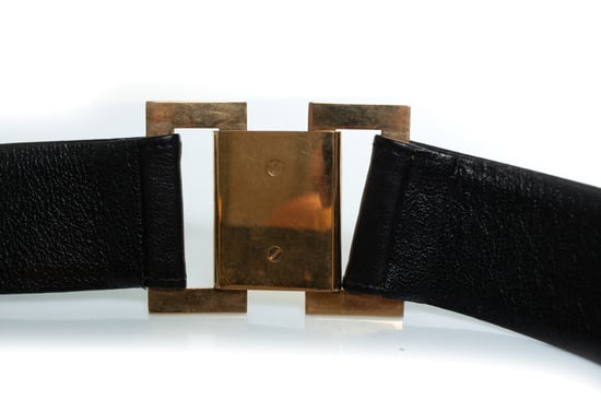 Chanel, Vintage-Gürtel aus schwarzem Leder mit Logo - Image 4