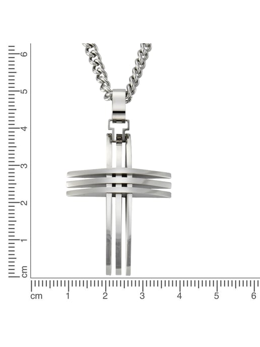 Zeeme Stainless Steel Halskette Edelstahl mit Kreuz-Anhänger 50cm lang - Image 3