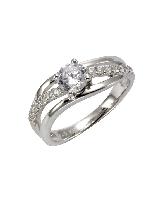 Zeeme Silber Ring Silber 925 rhodiniert mit Zirkonia weiß - Image 3