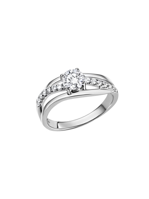 Zeeme Silber Ring Silber 925 rhodiniert mit Zirkonia weiß - Image 4