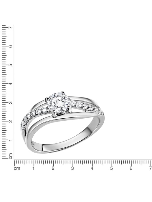 Zeeme Silber Ring Silber 925 rhodiniert mit Zirkonia weiß - Image 5