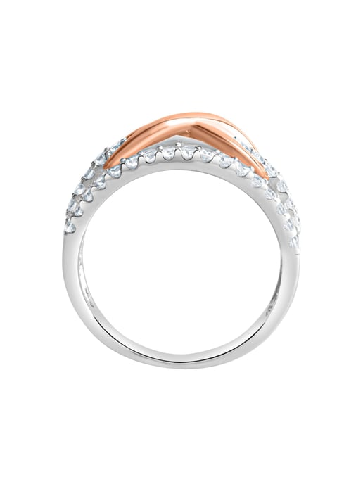 Zeeme Silber Ring Silber 925 zweifarbig mit Unendlichkeits-Motiv - Image 5