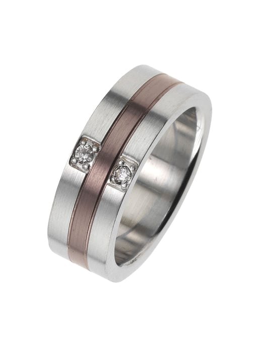 Zeeme Stainless Steel Ring Edelstahl mehrfarbig mit weißen Kristallen - Image 3