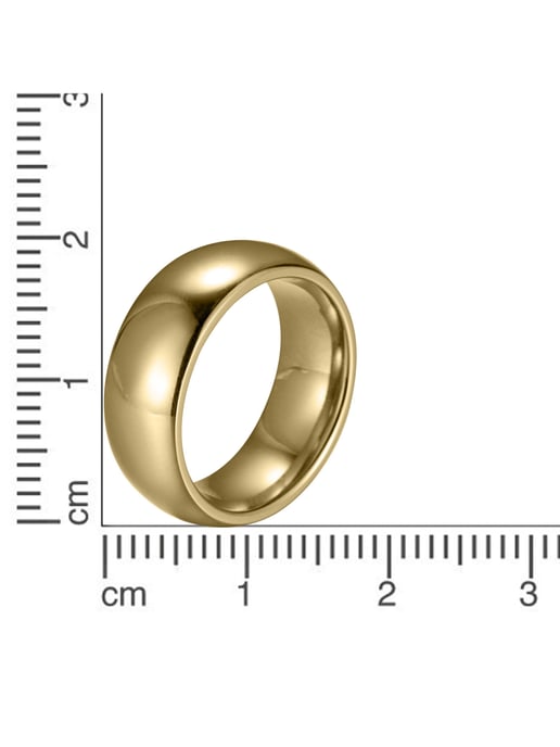 Zeeme Stainless Steel Ring Edelstahl gelb-vergoldet 8mm breit - Image 2