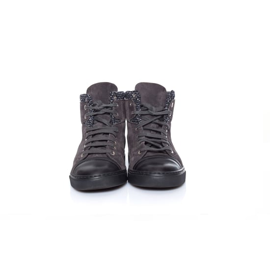 Chanel, hohe Tennis-Sneaker mit CC-Logo und Tweed - Image 3