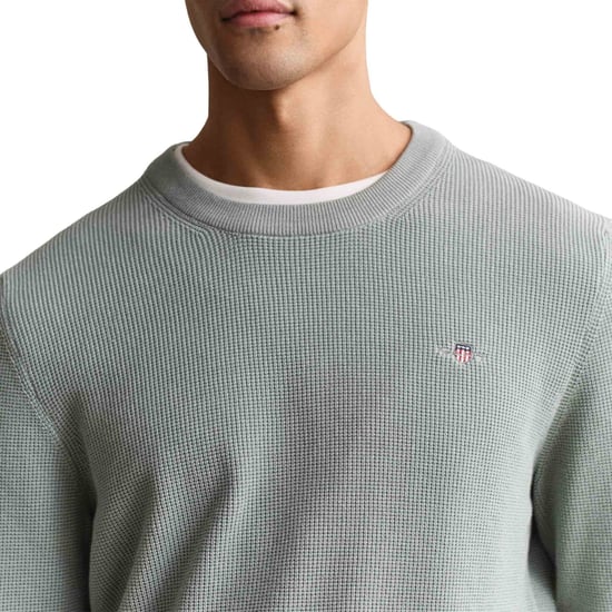 Gant Micro Textured Cotton C-Neck Strickpullover - Image 6