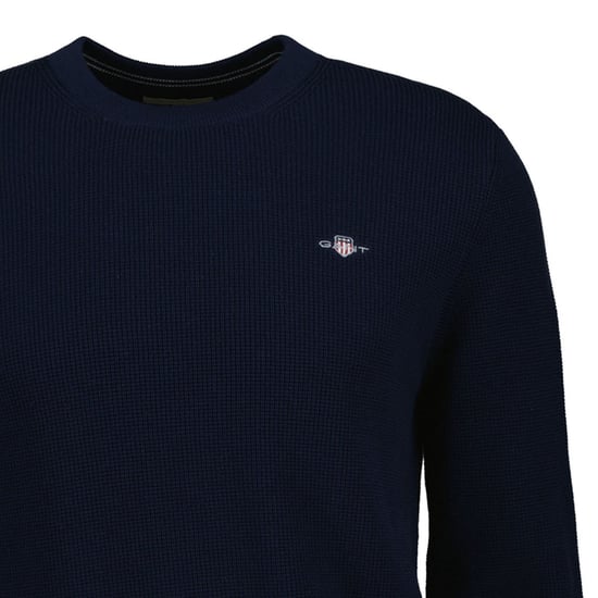 Gant Micro Textured Cotton C-Neck Strickpullover - Image 2